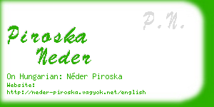 piroska neder business card